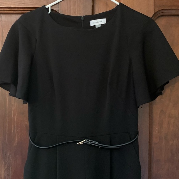 Calvin Klein Womens Wide Leg Jumpsuit Jumper Black  Belt Short Sleeve - Picture 2 of 15